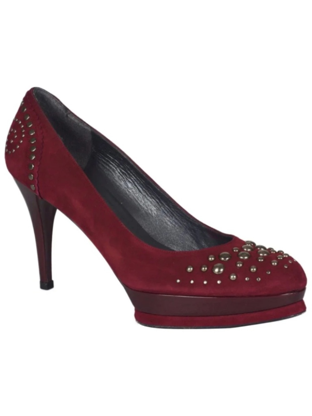 NEW Stuart Weitzman Studded Red Suede Stiletto Platform Pumps – Size 9.5 M